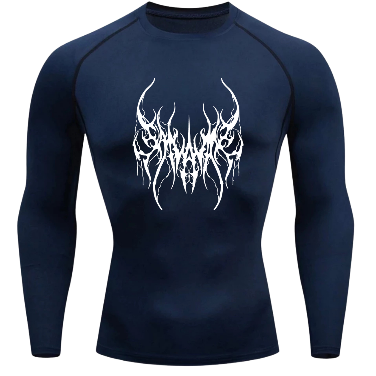 Camiseta Longa Compressão Proteção UV Cyber Tribal Save Me Frente