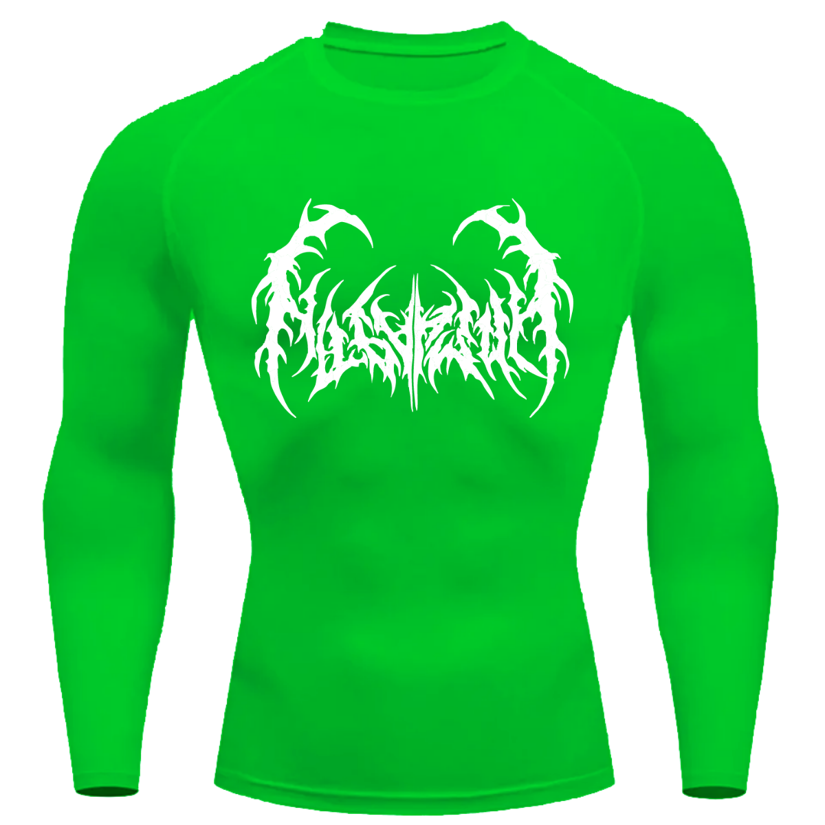 Camiseta Longa Compressão Proteção UV Cyber Tribal Dark Metal Frente