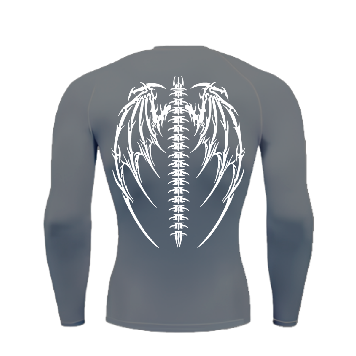 Camiseta Longa Compressão Proteção UV Cyber Tribal Asas 01 Costas