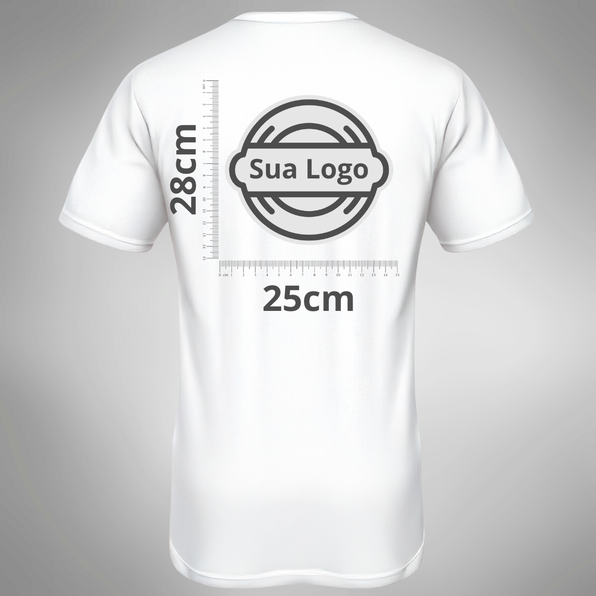 Camiseta PERSONALIZADA UV Curta Branca Estampa Logo