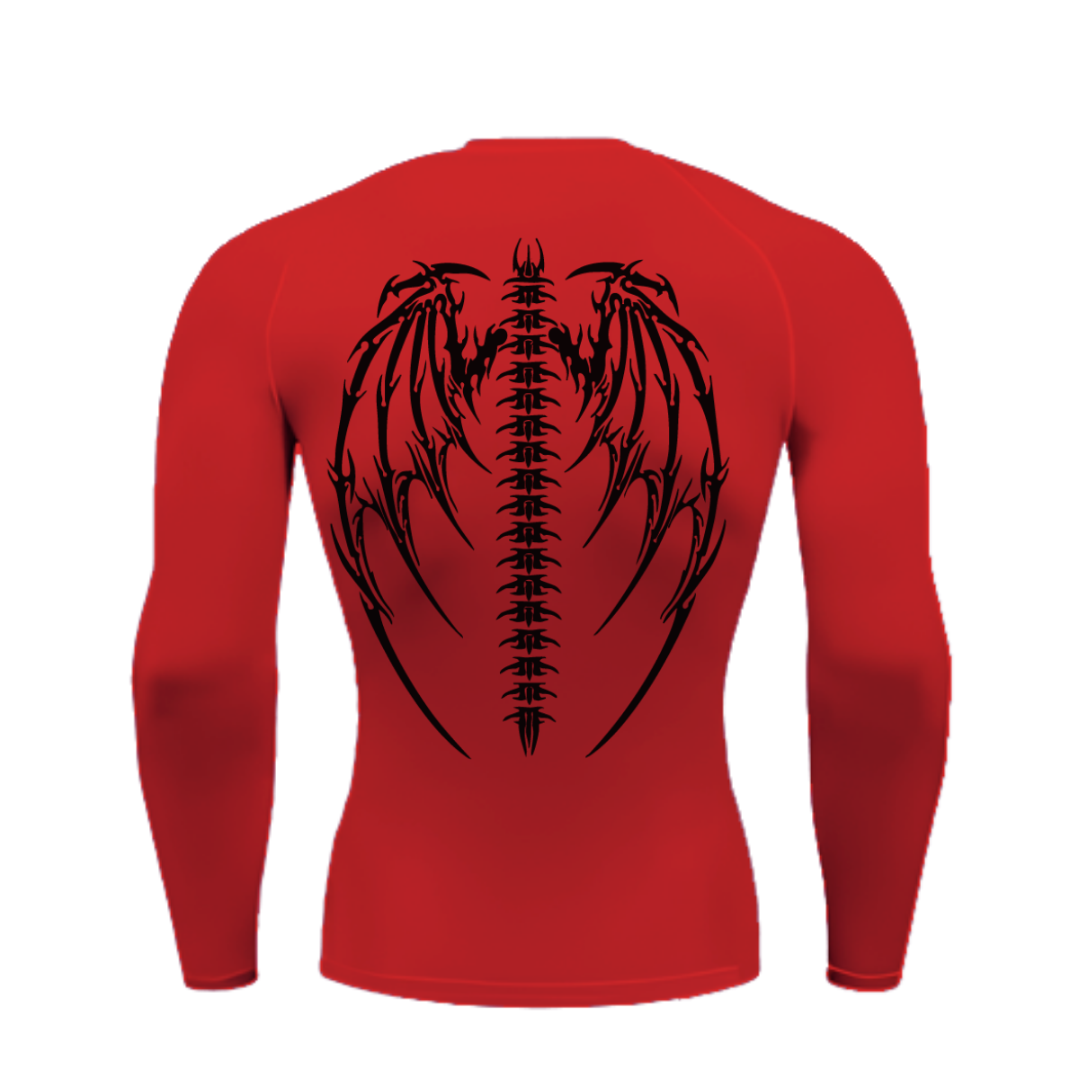 Camiseta Longa Compressão Proteção UV Cyber Tribal Asas 01 Costas