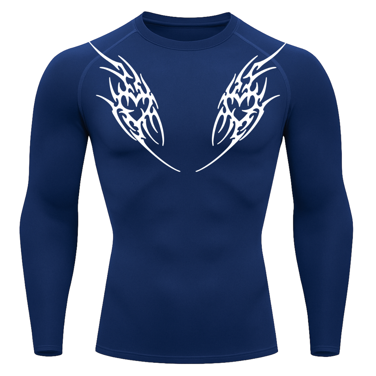 Camiseta Longa Compressão Proteção UV Cyber Tribal Dois Corações Rash Guard