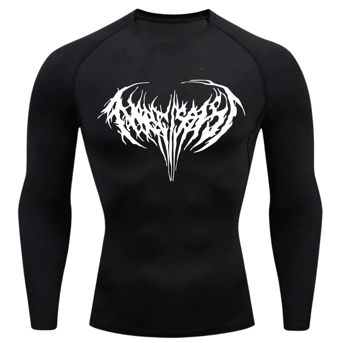 Camiseta Longa Compressão Proteção UV Cyber Tribal Narcissist Frente
