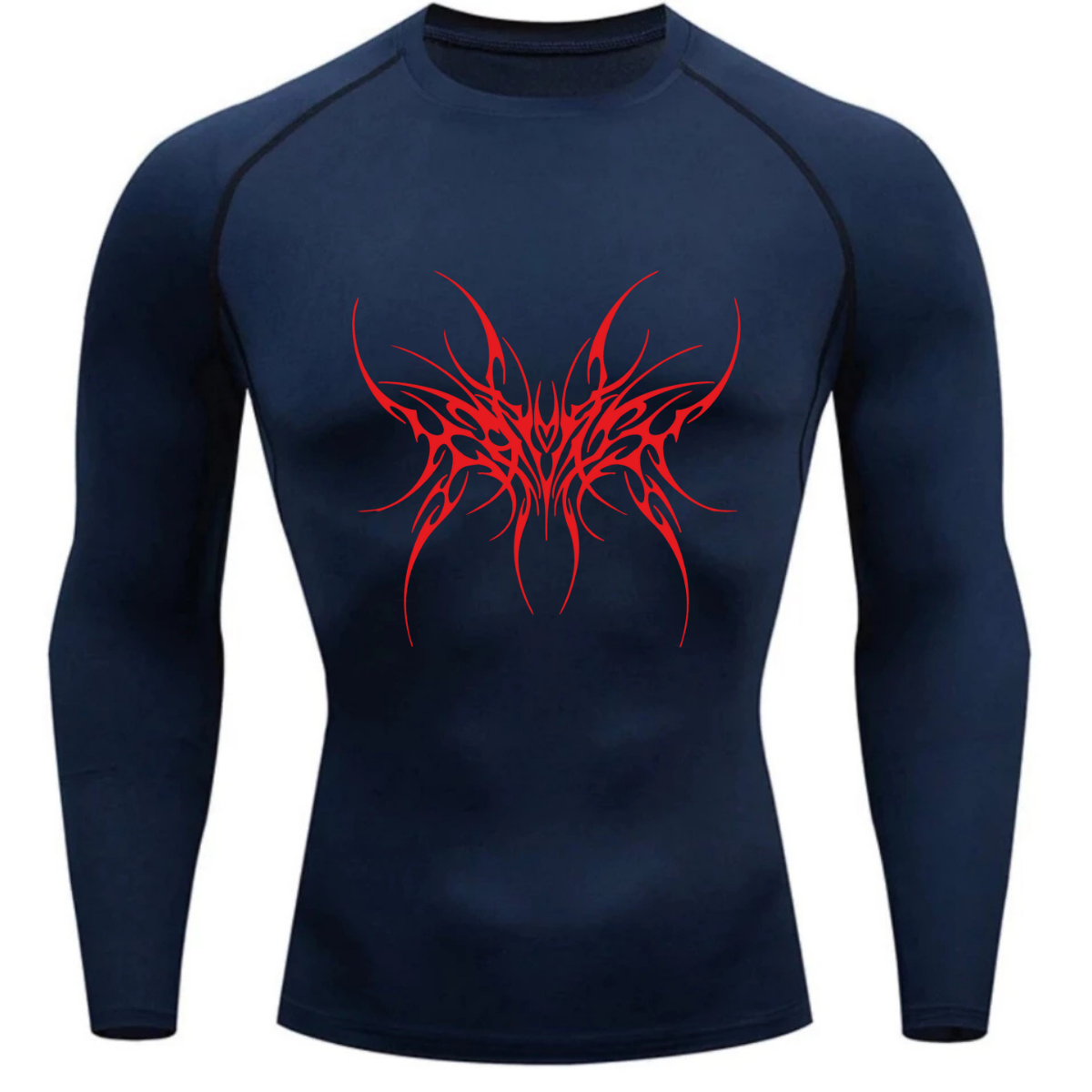 Camiseta Longa Compressão Proteção UV Cyber Tribal Cybersigilism Frente