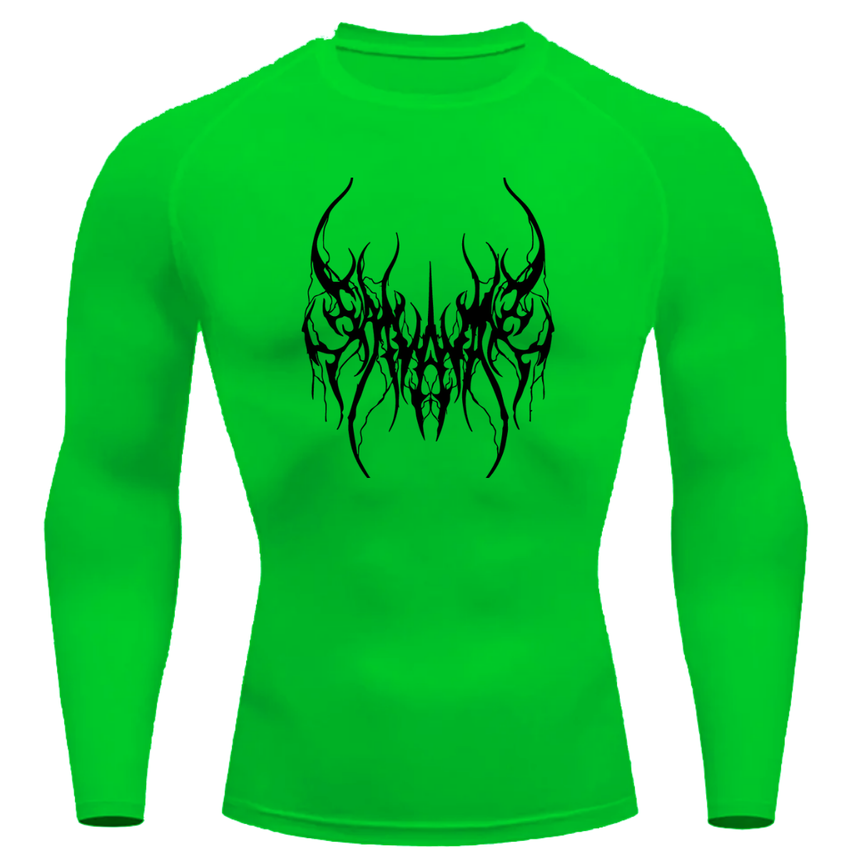 Camiseta Longa Compressão Proteção UV Cyber Tribal Save Me Frente