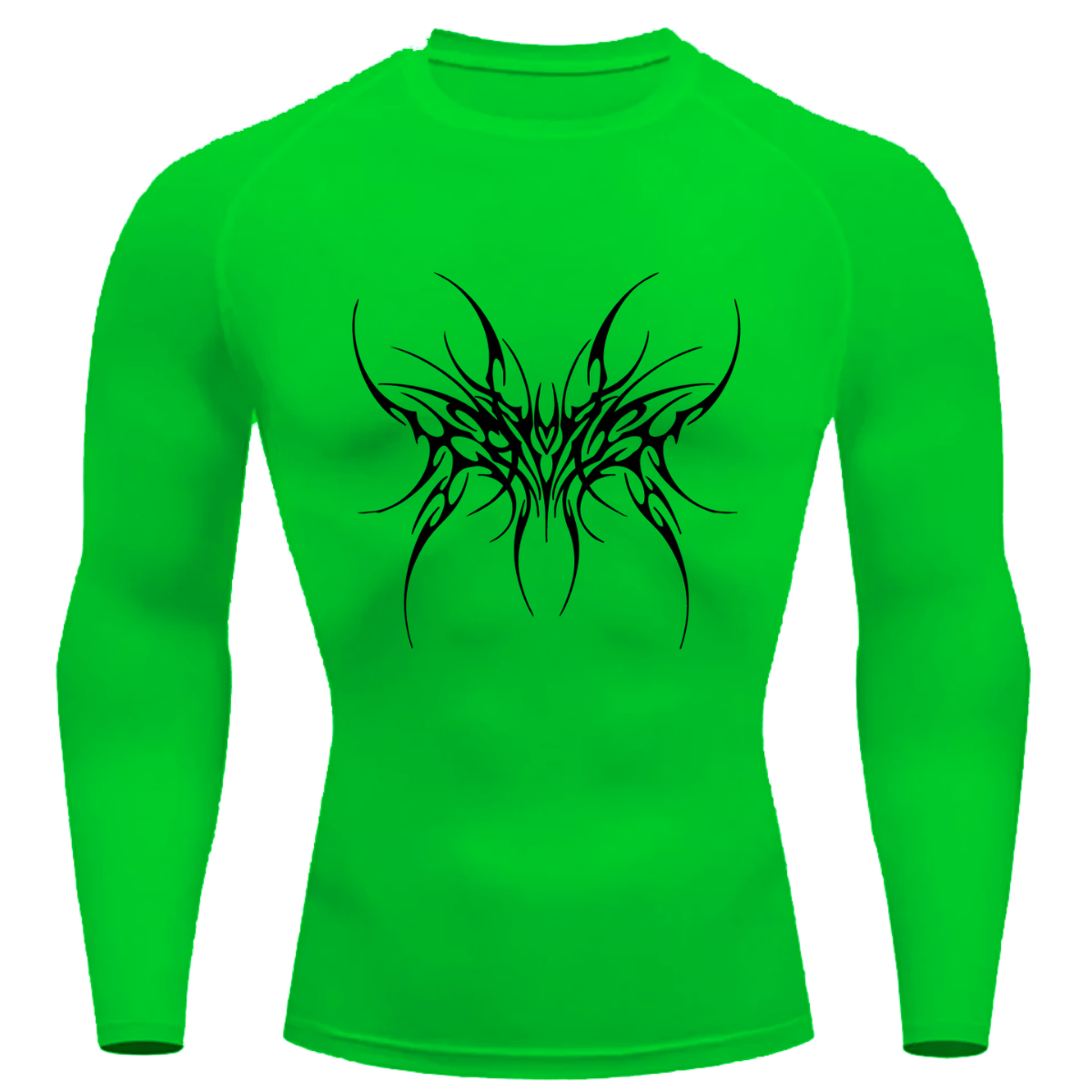 Camiseta Longa Compressão Proteção UV Cyber Tribal Cybersigilism Frente