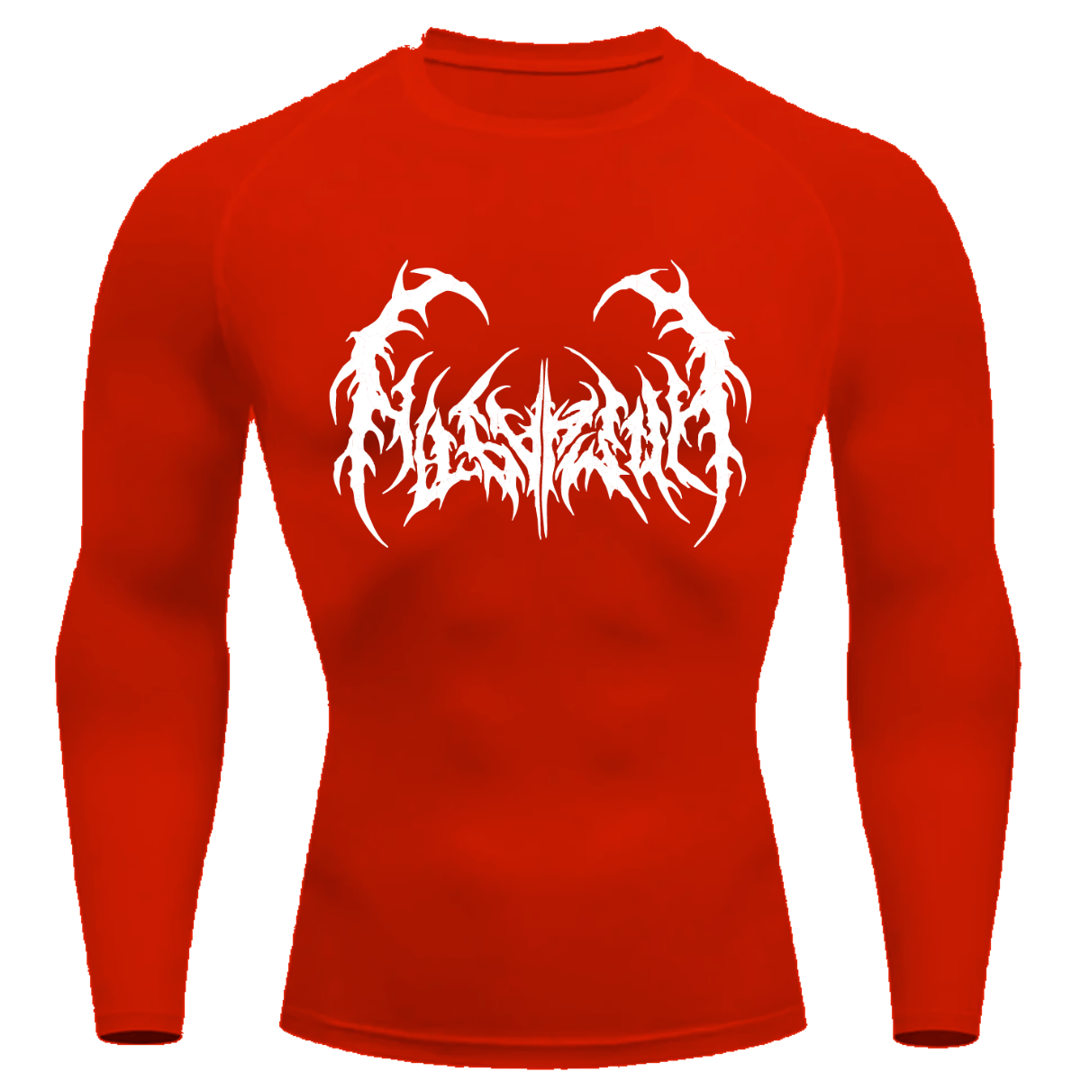 Camiseta Longa Compressão Proteção UV Cyber Tribal Dark Metal Frente