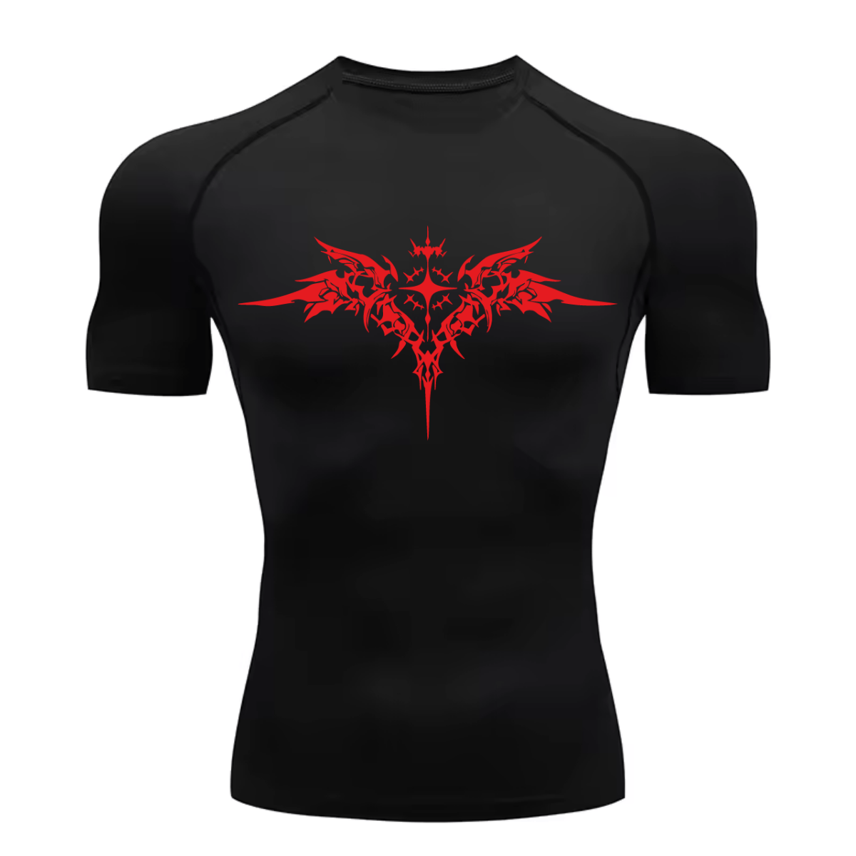 Camiseta Longa Compressão Proteção UV Cyber Tribal Asas 03 Frente