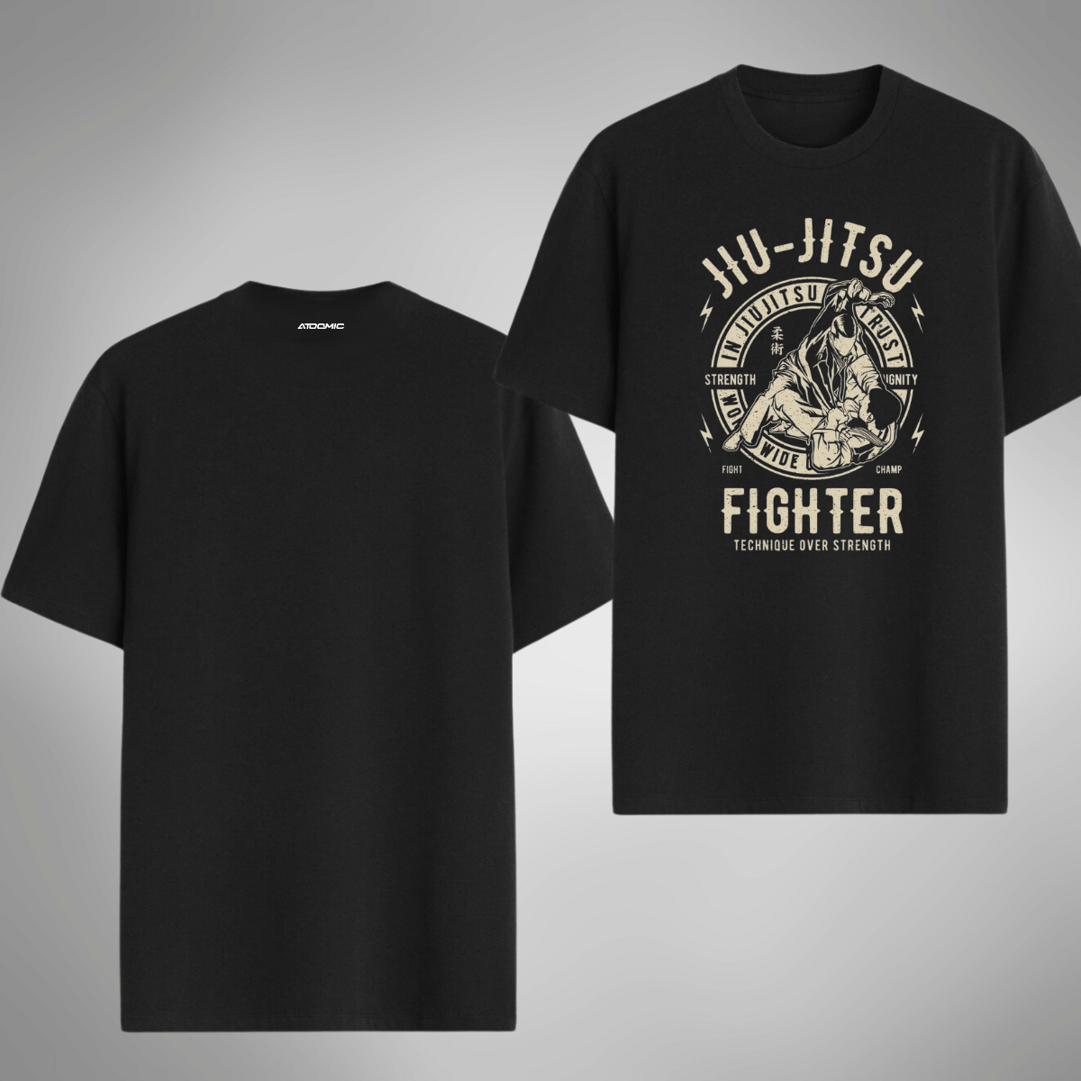 Camiseta Regular Casual Unissex Jiu Jitsu Fighter Algodão 30.1 Luta - 01