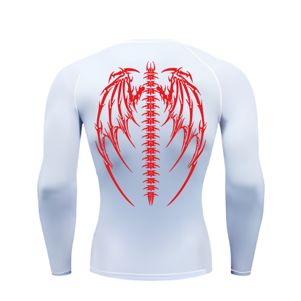 Camiseta Longa Compressão Proteção UV Cyber Tribal Asas 01 Costas