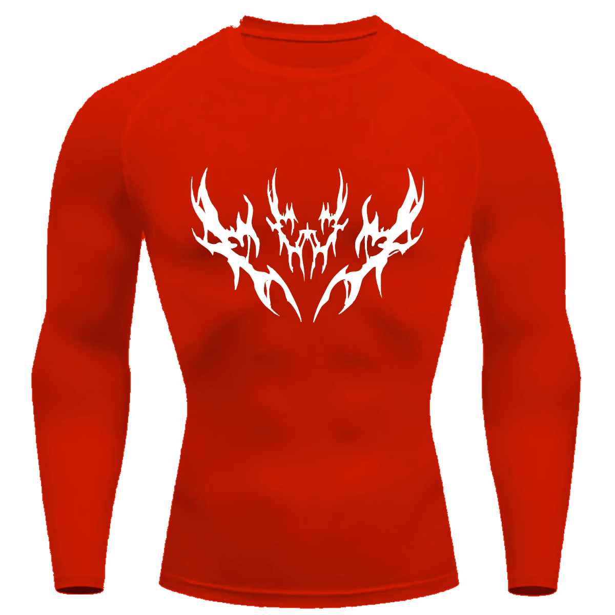 Camiseta Longa Compressão Proteção UV Cyber Tribal Vetorial Frente