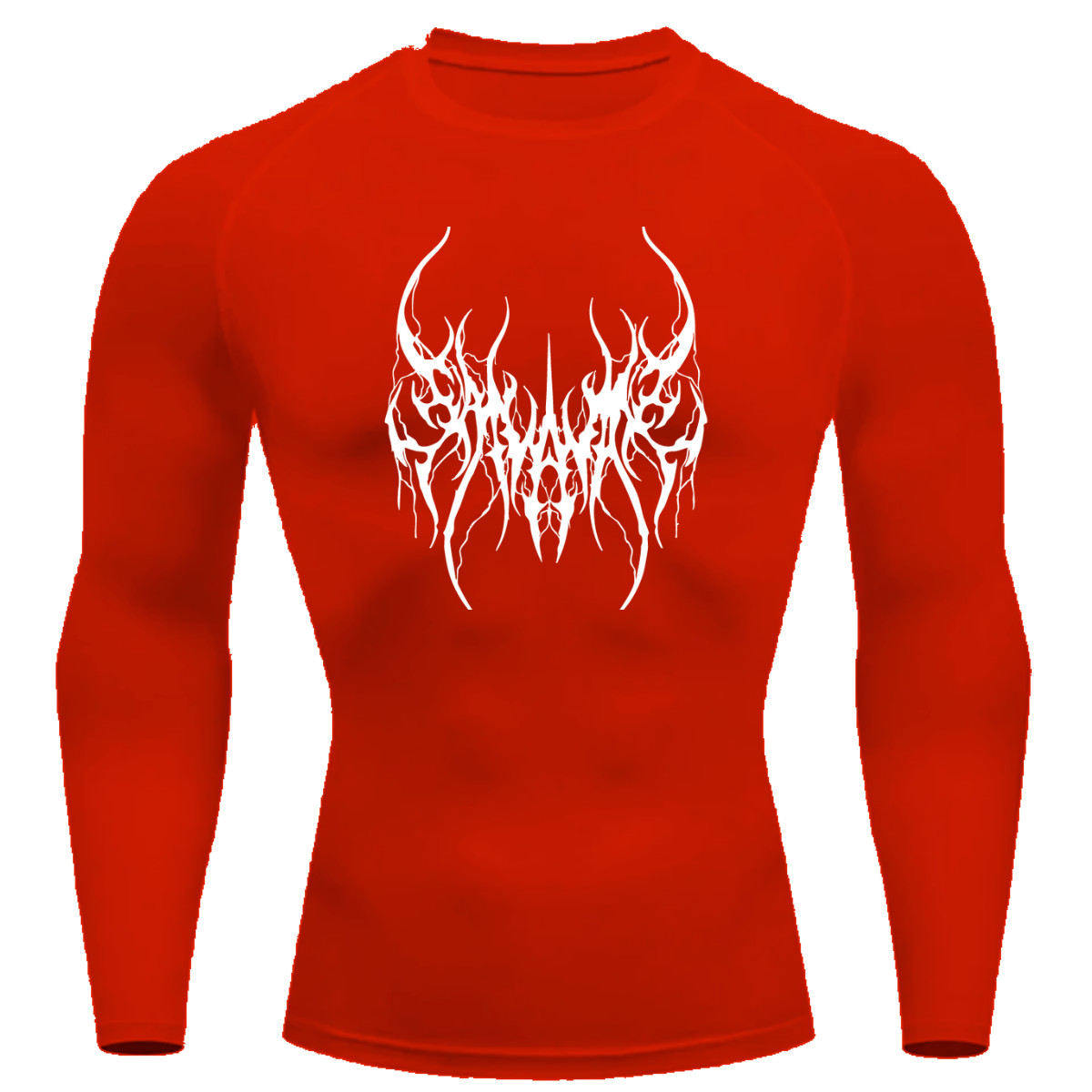 Camiseta Longa Compressão Proteção UV Cyber Tribal Save Me Frente