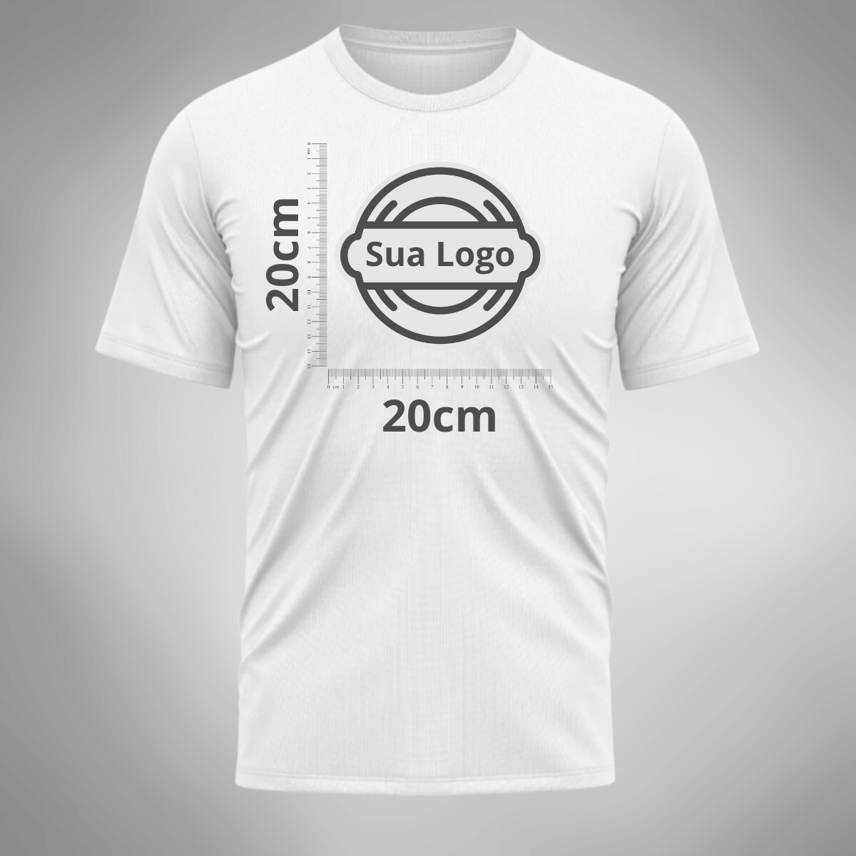 Camiseta PERSONALIZADA UV Curta Branca Estampa Logo