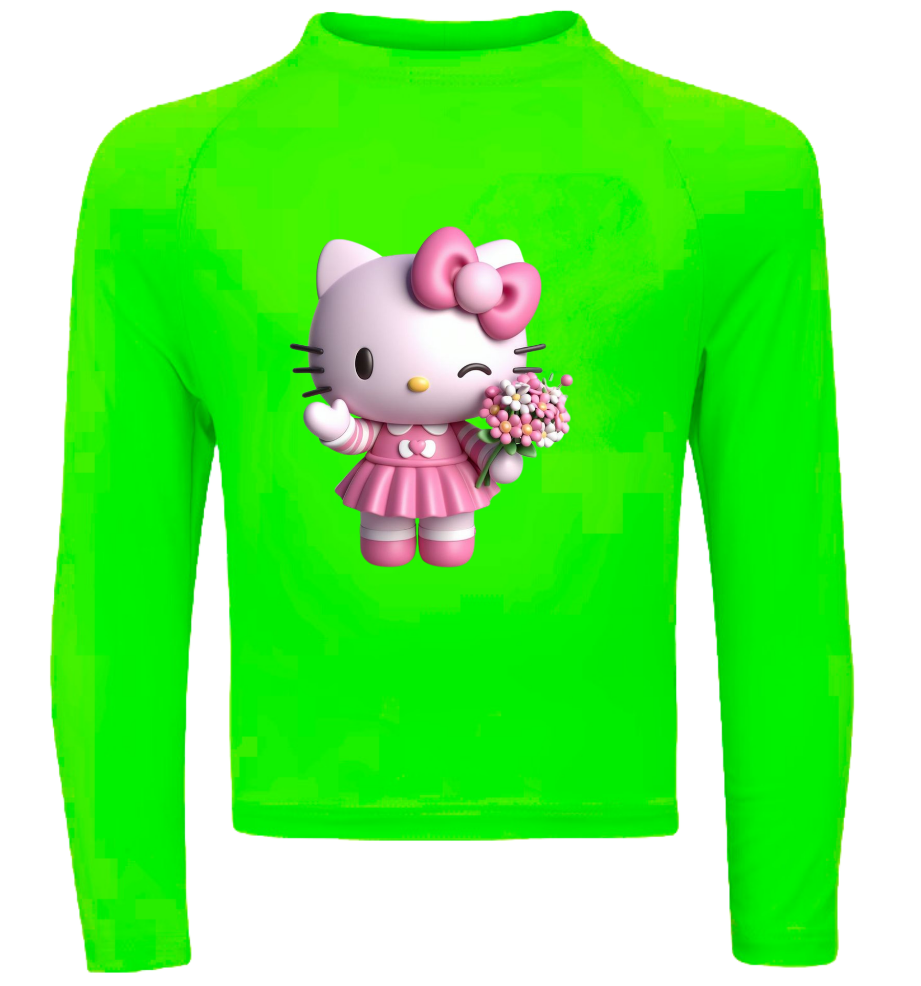 Camiseta Hello Kitty Com Buquê De Flores Térmica Juvenil Infantil Proteção Solar Uv 50+ Estampada - 12