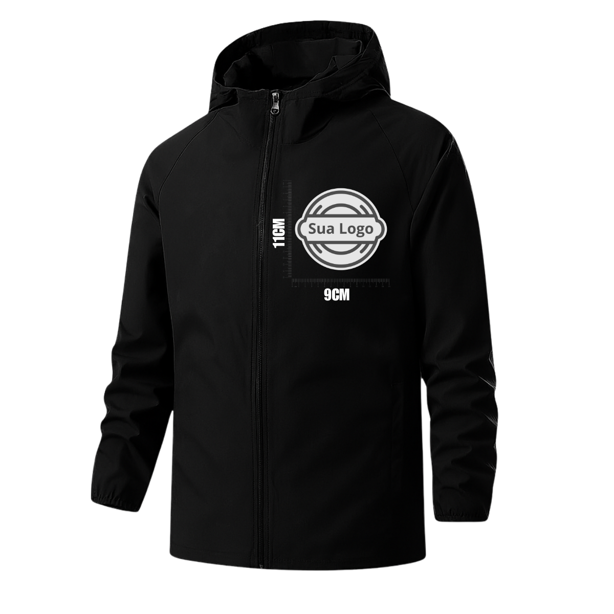 Jaqueta Corta Vento Lisa PERSONALIZADA Estampa Logo