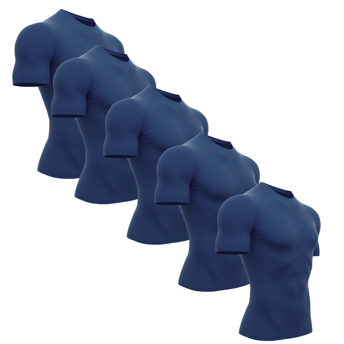 Kit 5 Camisa Térmica Manga Curta Proteção Uv 50+ Segunda Pele