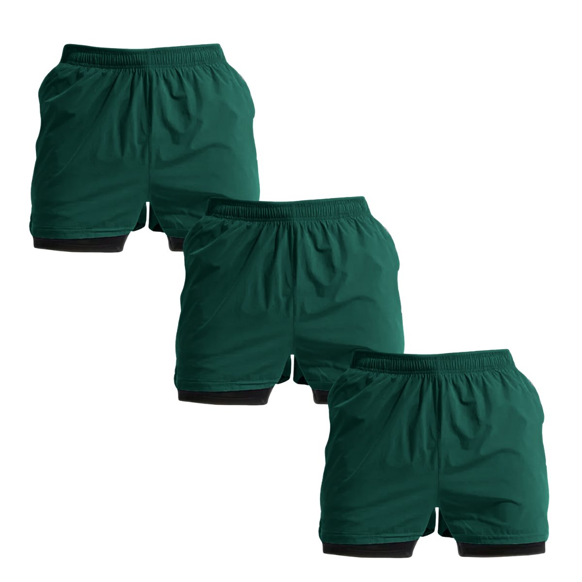 Kit 3 Bermuda 2 em 1 Com Short Interno Térmico Masculino