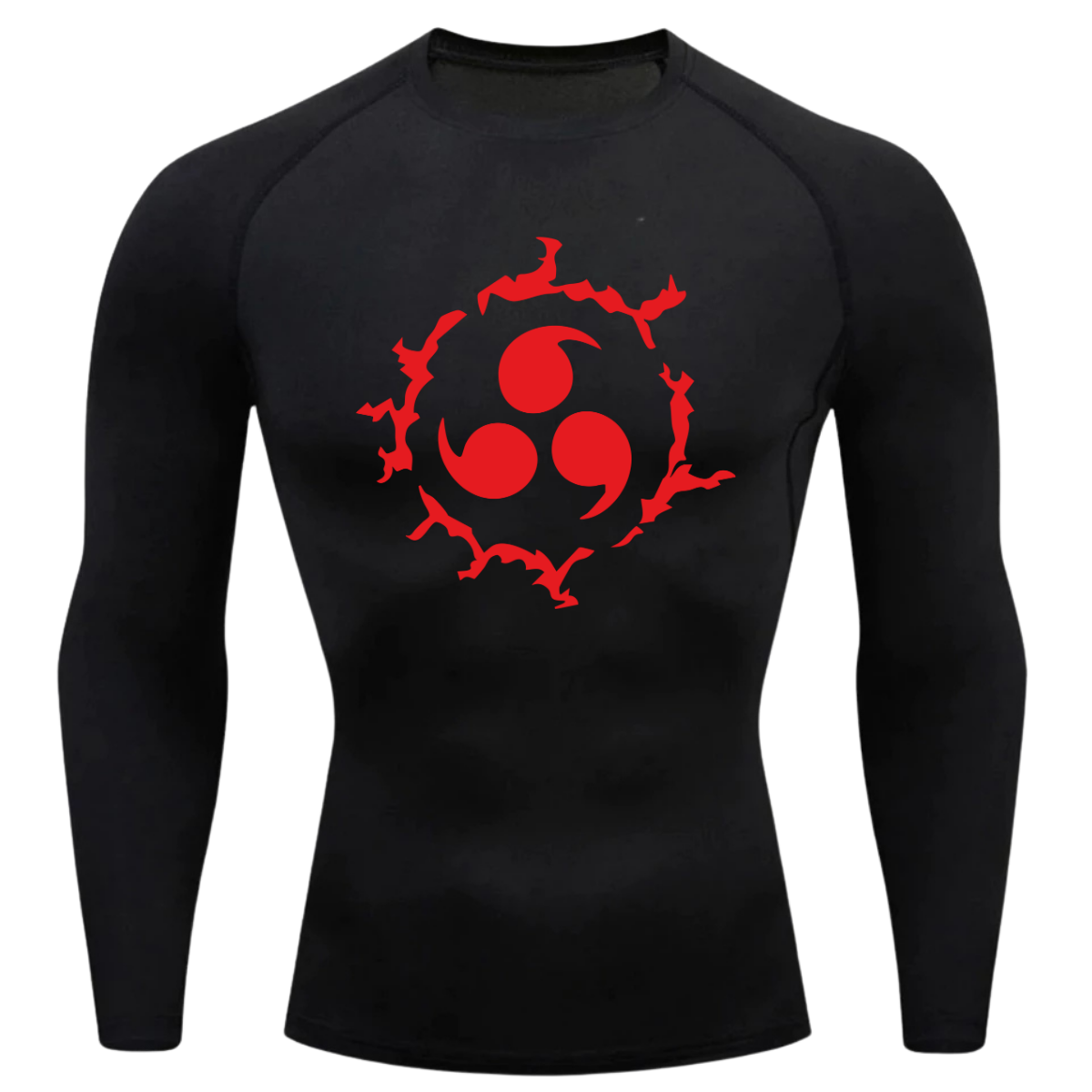 Camiseta Longa Compressão Proteção UV  Maldição Sasuke Naruto