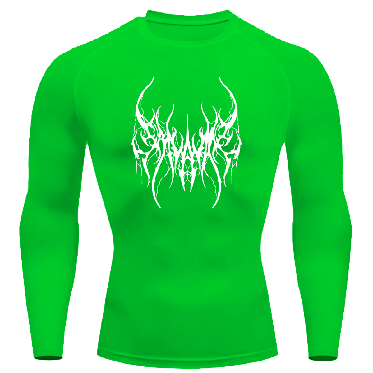 Camiseta Longa Compressão Proteção UV Cyber Tribal Save Me Frente