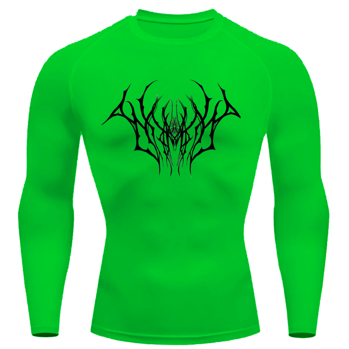 Camiseta Compressão Proteção Uv Estampada Na Frente Tecido Gelado Segunda Pele Manga Longa Cyber Tribal Draion