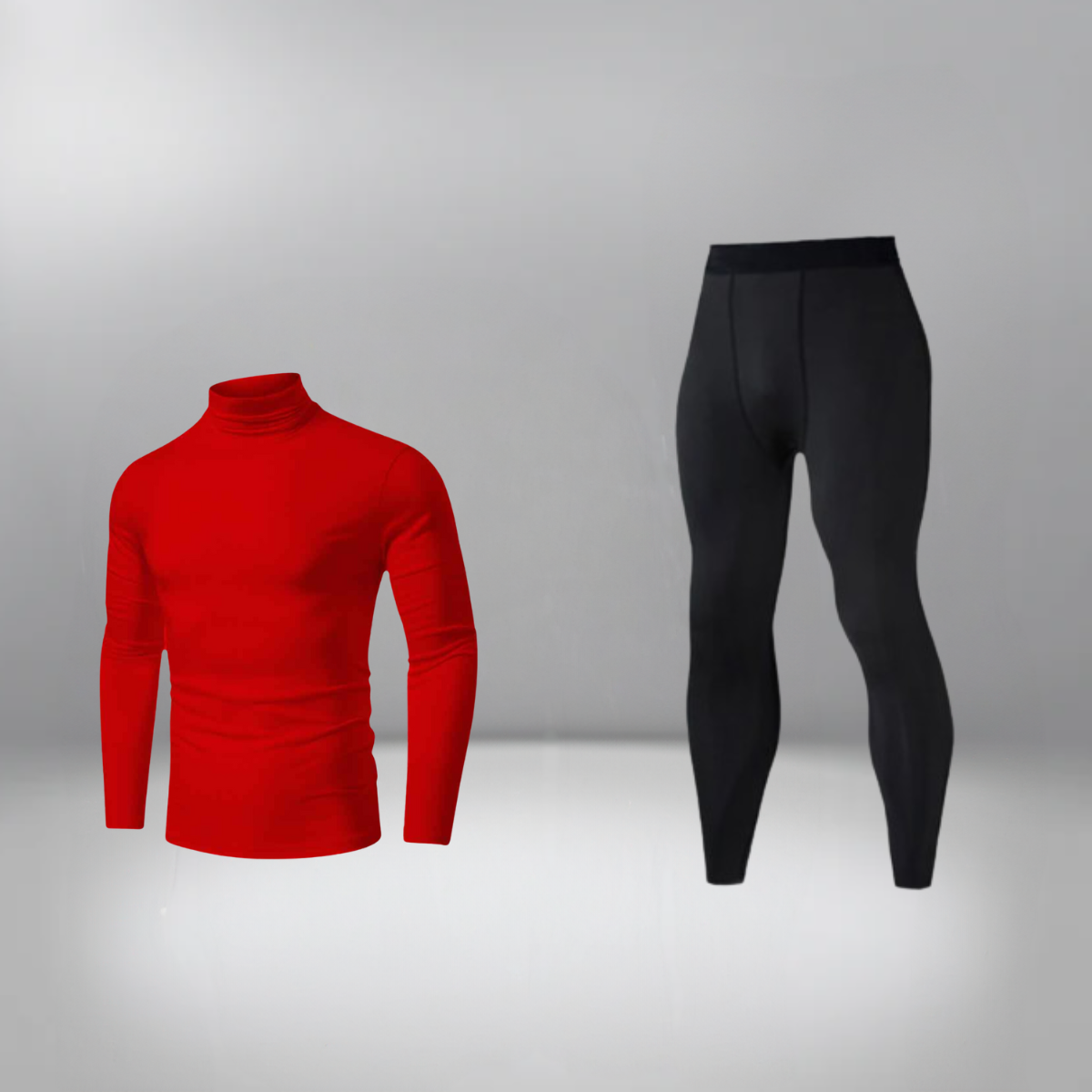 Kit Calça Térmica e Camisa Térmica Masculina Manga Longa Gola Alta Segunda Pele - Todas as Cores