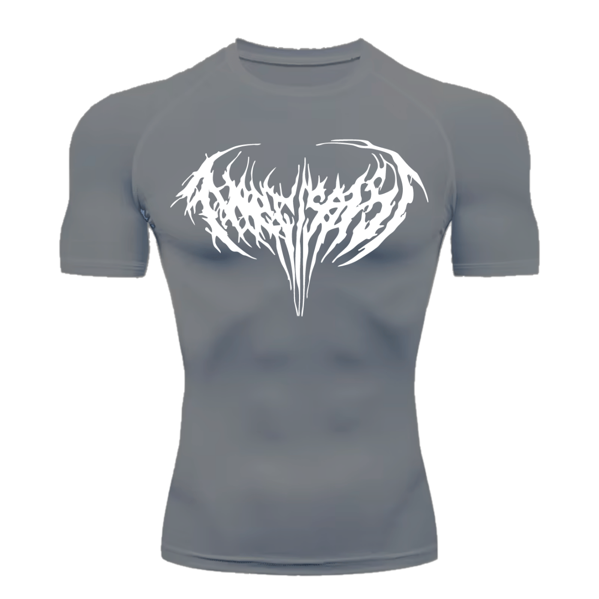 Camiseta Curta Compressão Proteção UV Cyber Tribal Narcissist Frente