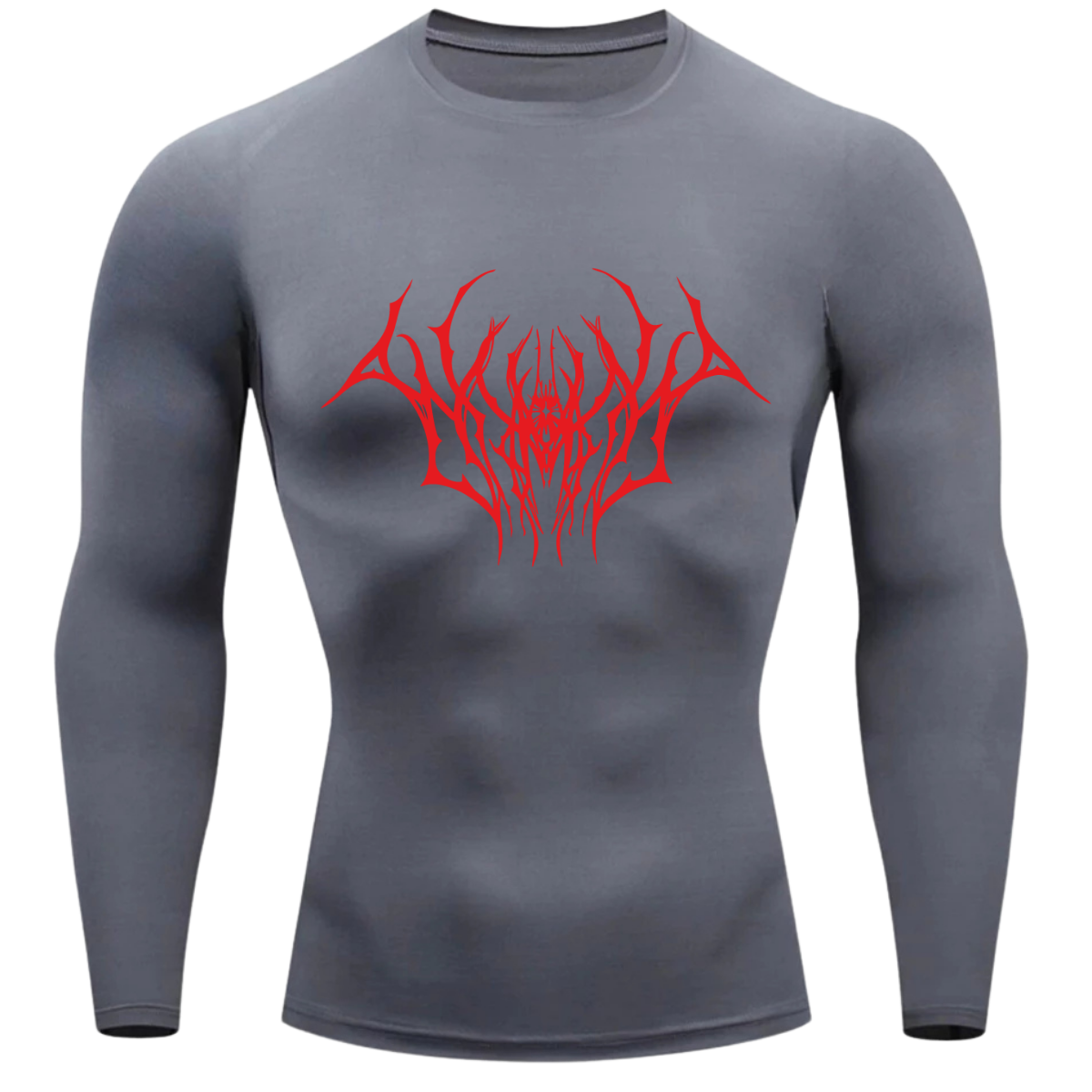 Camiseta Compressão Proteção Uv Estampada Na Frente Tecido Gelado Segunda Pele Manga Longa Cyber Tribal Draion