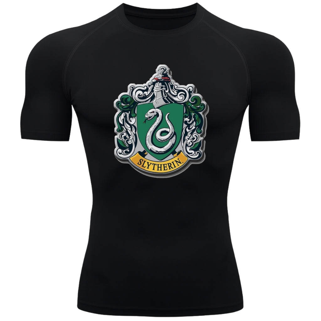 Camiseta Compressão Manga Curta Proteção UV Harry Potter Rash Guard