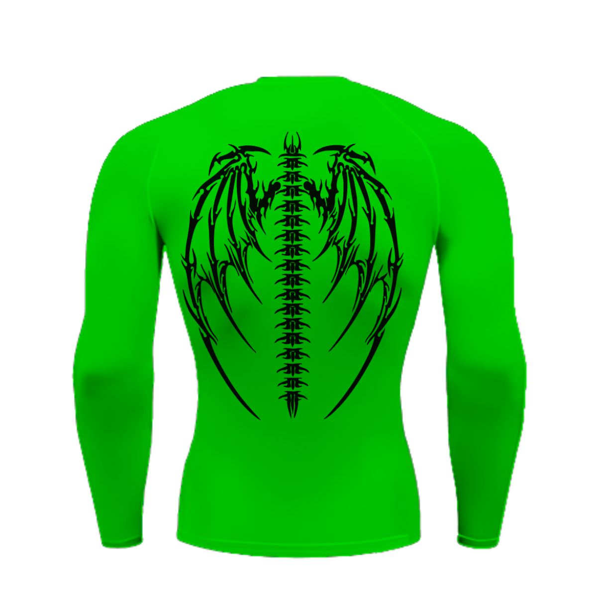 Camiseta Longa Compressão Proteção UV Cyber Tribal Asas 01 Costas