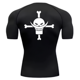 Camiseta Curta Compressão Proteção UV Barba Branca Costas