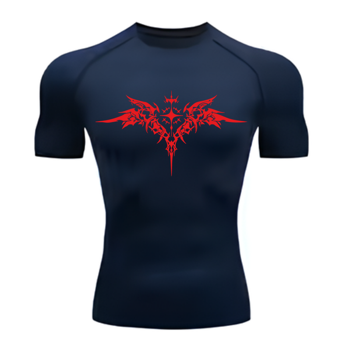 Camiseta Longa Compressão Proteção UV Cyber Tribal Asas 03 Frente