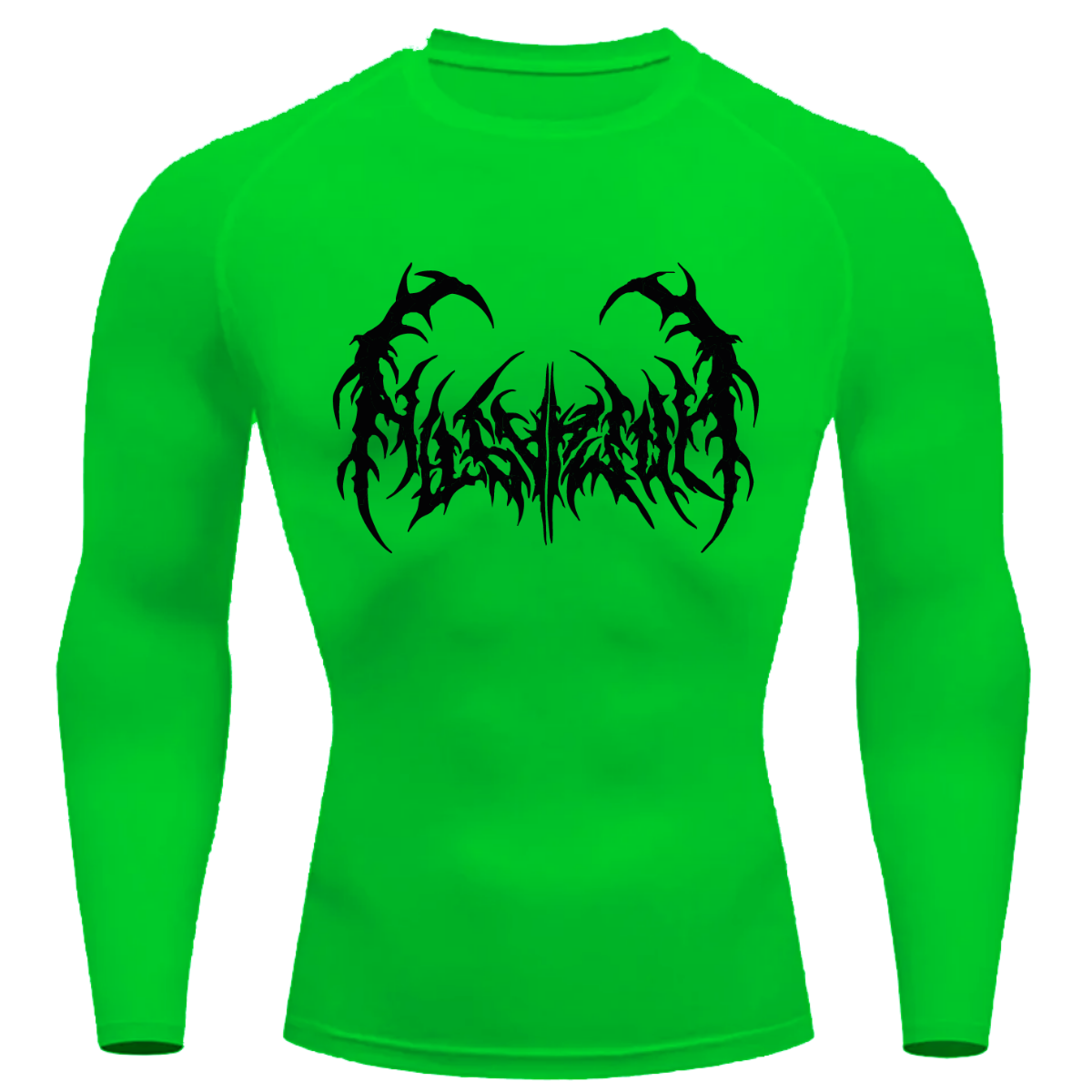Camiseta Longa Compressão Proteção UV Cyber Tribal Dark Metal Frente