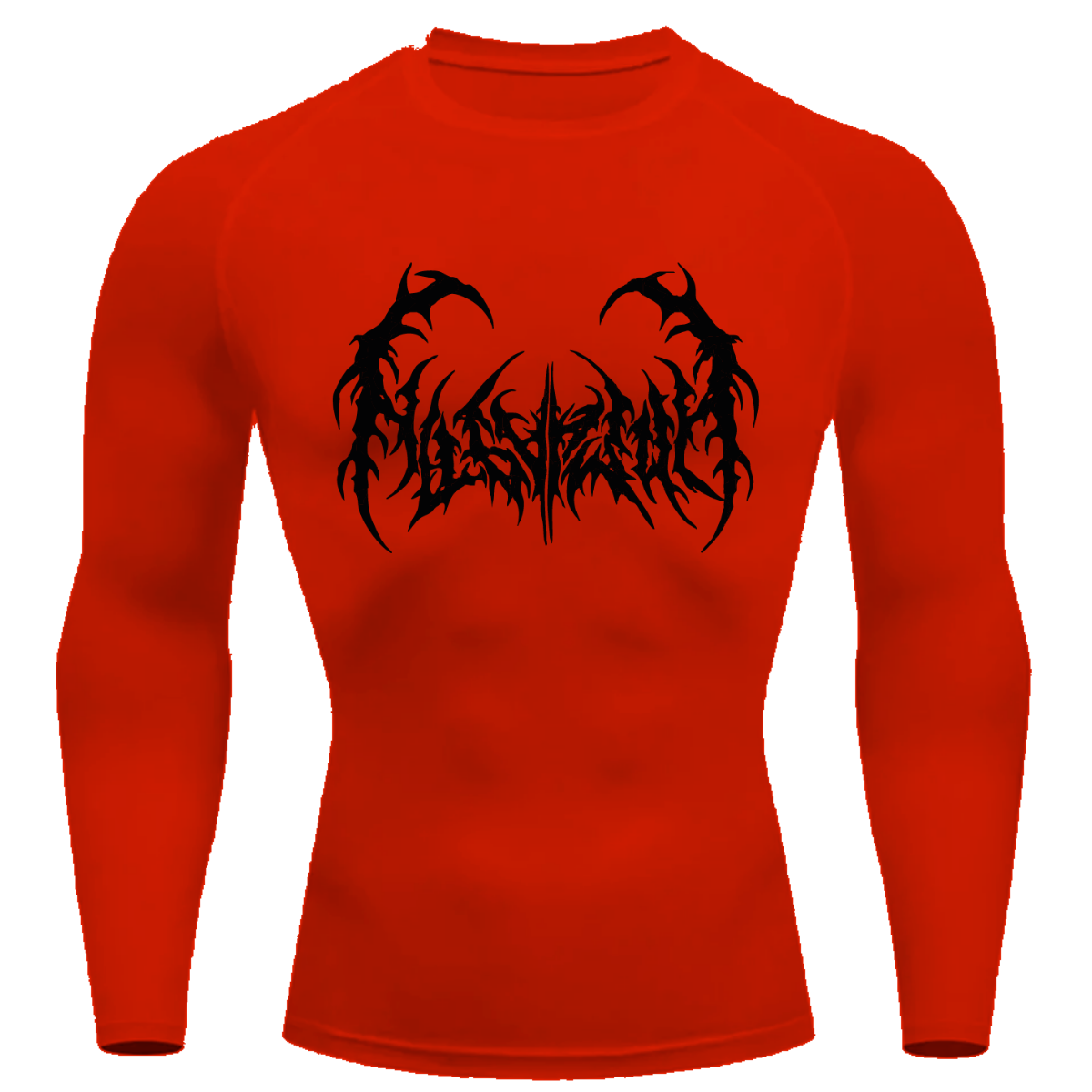 Camiseta Longa Compressão Proteção UV Cyber Tribal Dark Metal Frente