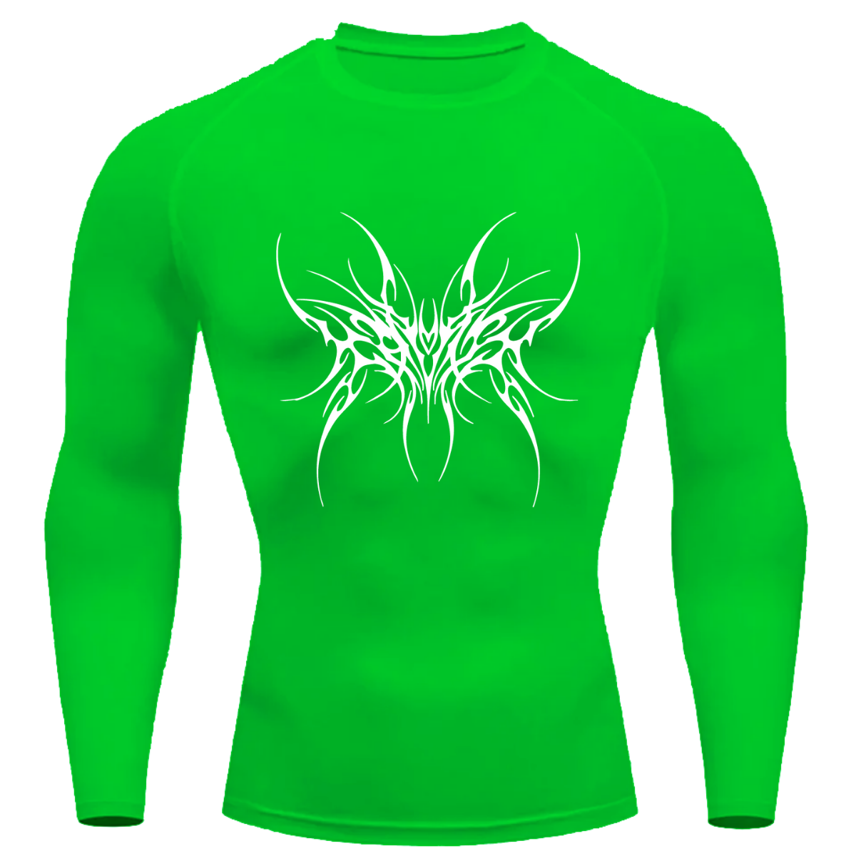 Camiseta Longa Compressão Proteção UV Cyber Tribal Cybersigilism Frente