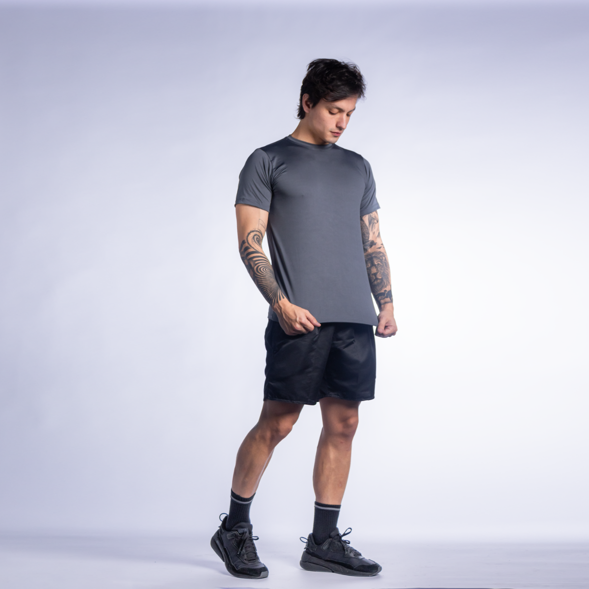 Camisa Curta Uv 50+ DryFit - Cinza