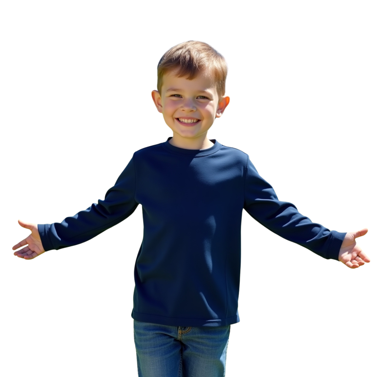 Camiseta Térmica Azul Marinho Infantil Proteção Solar Uv 50+