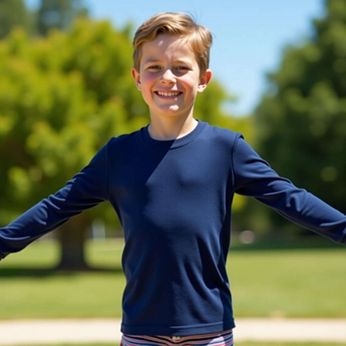 Camiseta Térmica Azul Marinho Infantil Proteção Solar Uv 50+