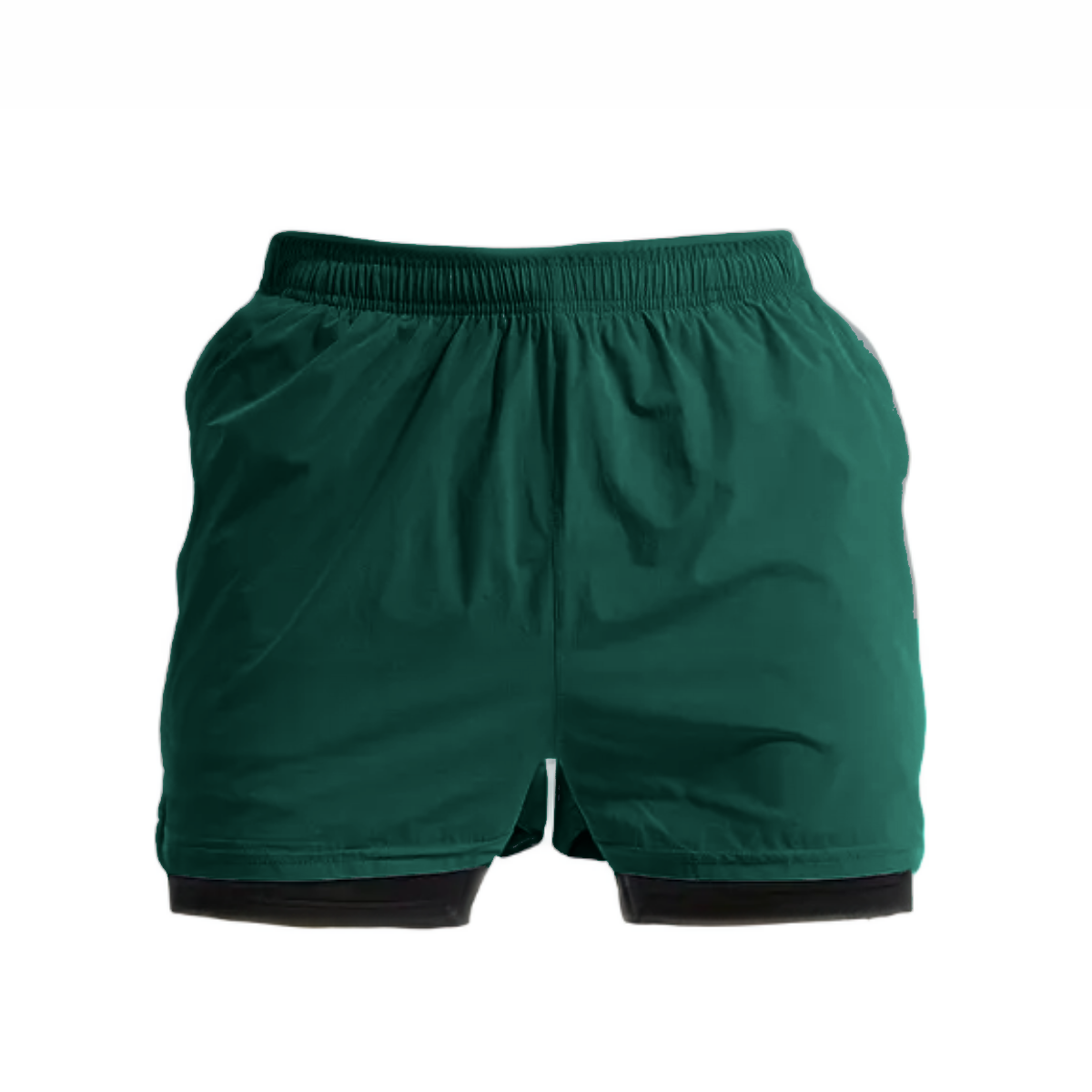 Shorts Bermuda 2 em 1 Com Shorts Interno Compressão