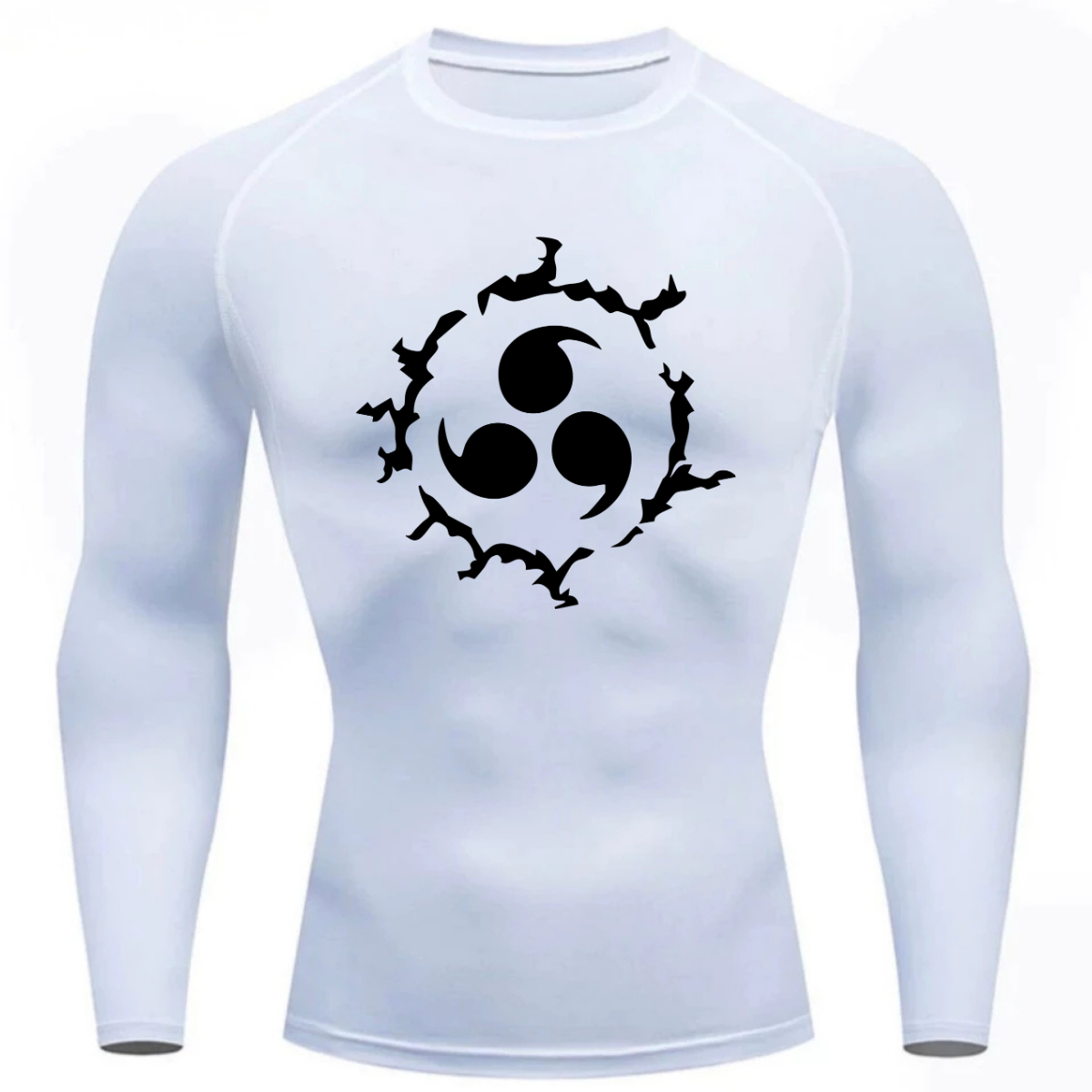 Camiseta Longa Compressão Proteção UV  Maldição Sasuke Naruto