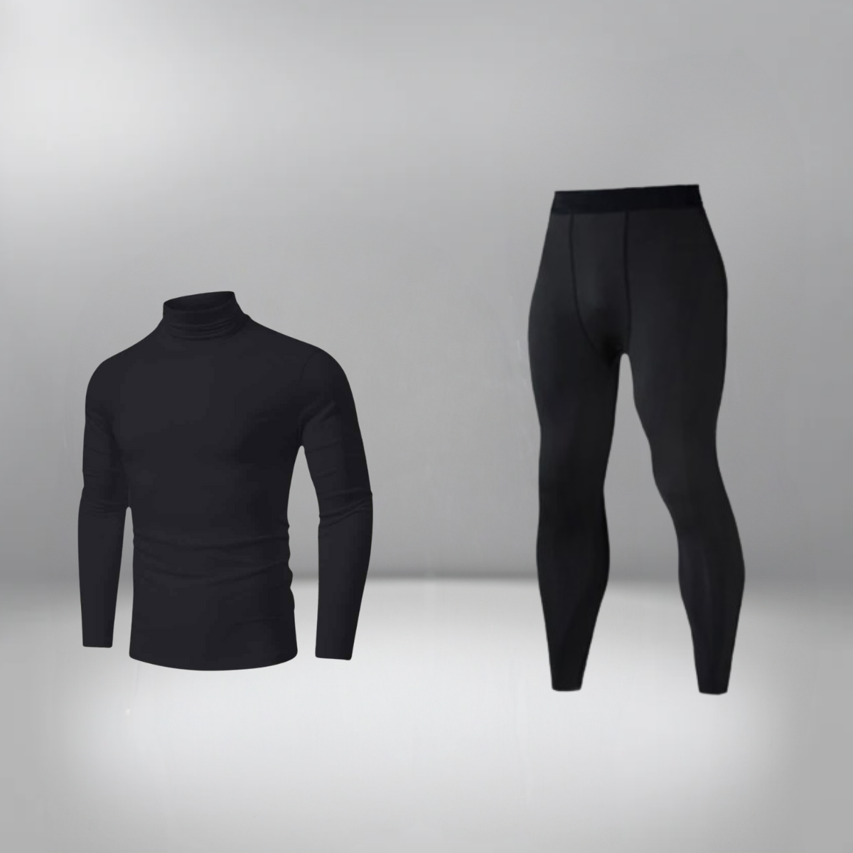 Kit Calça Térmica e Camisa Térmica Masculina Manga Longa Gola Alta Segunda Pele - Todas as Cores