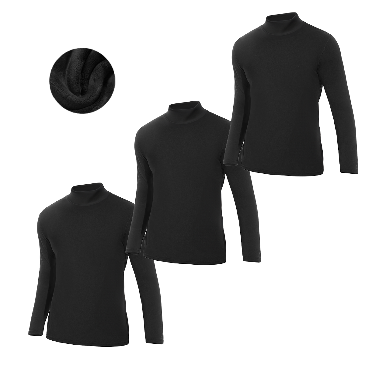 Kit 3 Camisa Gola Alta Peluciada Tecido Flanelado