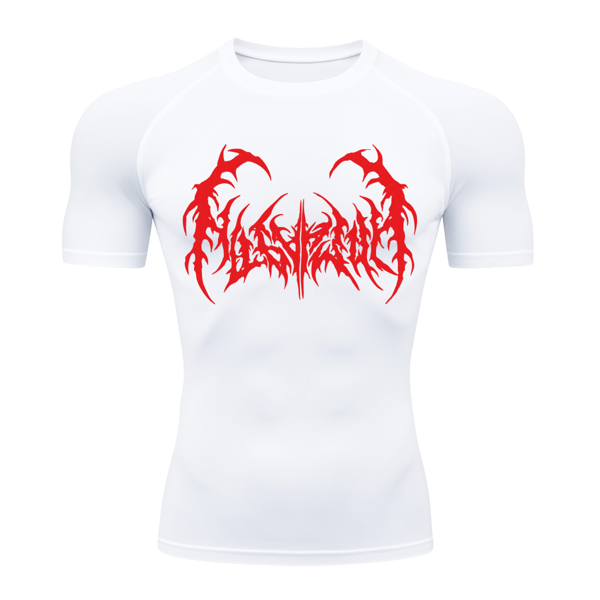 Camiseta Curta Compressão Proteção UV Cyber Tribal Dark Metal Rash Guard