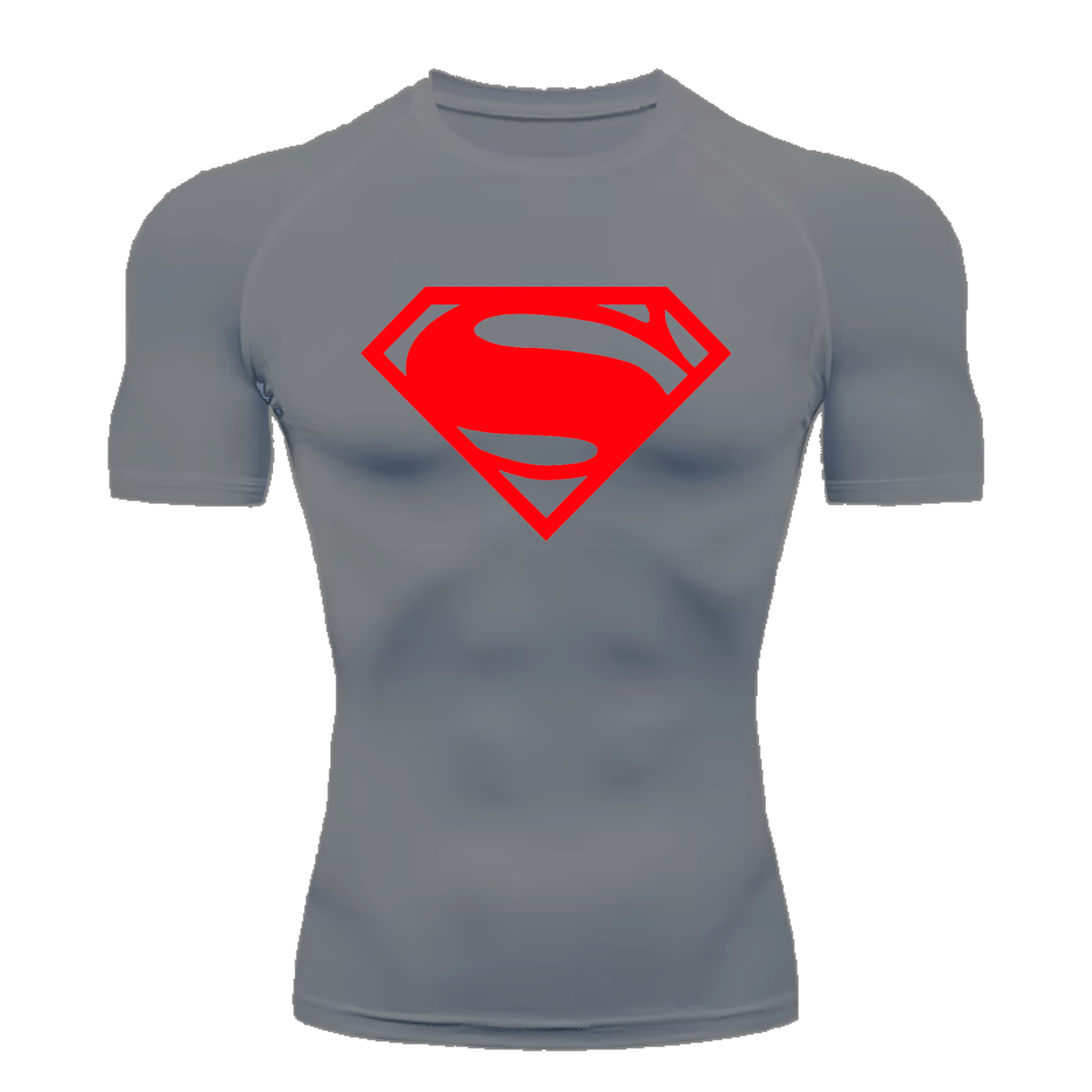 Camisa Compressão Proteção Uv 50+ Estampada Tecido Gelado Segunda Pele Manga Curta Super Man Super Homem Rash Guard