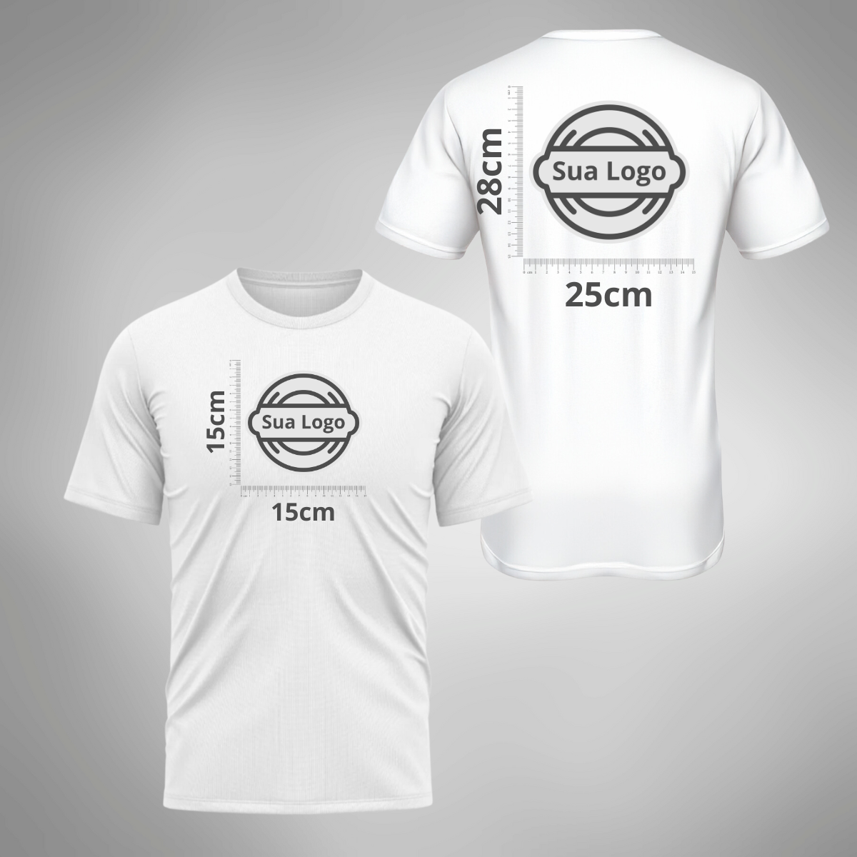 Camiseta PERSONALIZADA UV Curta Branca Estampa Logo