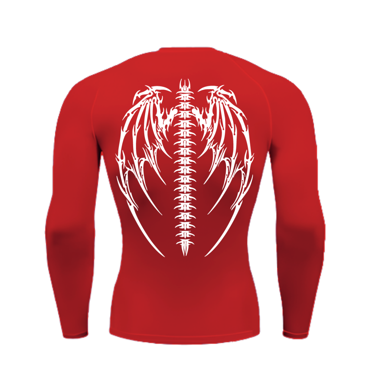 Camiseta Longa Compressão Proteção UV Cyber Tribal Asas 01 Costas