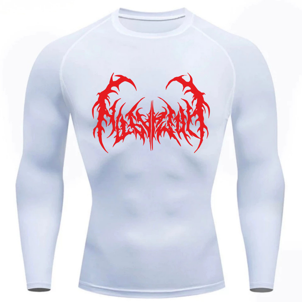 Camiseta Longa Compressão Proteção UV Cyber Tribal Dark Metal Frente