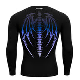 Camiseta Compressão Manga Longa Cyber Tribal Dark Metal Degradê