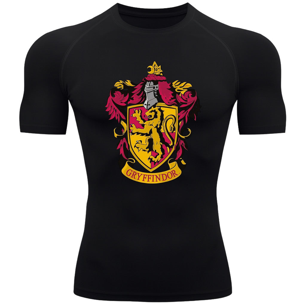 Camiseta Compressão Manga Curta Proteção UV Harry Potter Rash Guard