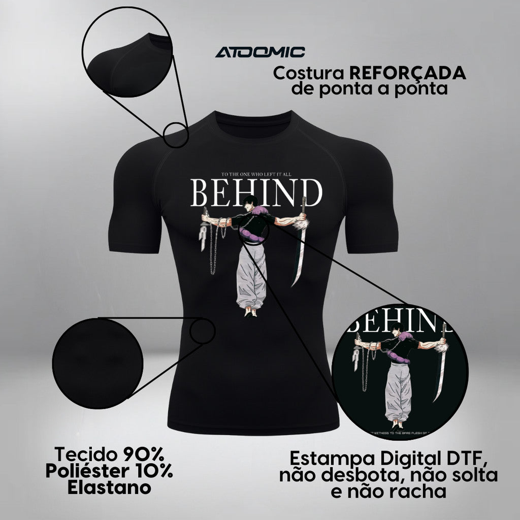 Camiseta Compressão Manga Curta Cyber Tribal Degradê Estilo Futurista Moda Alternativa Rash Guard