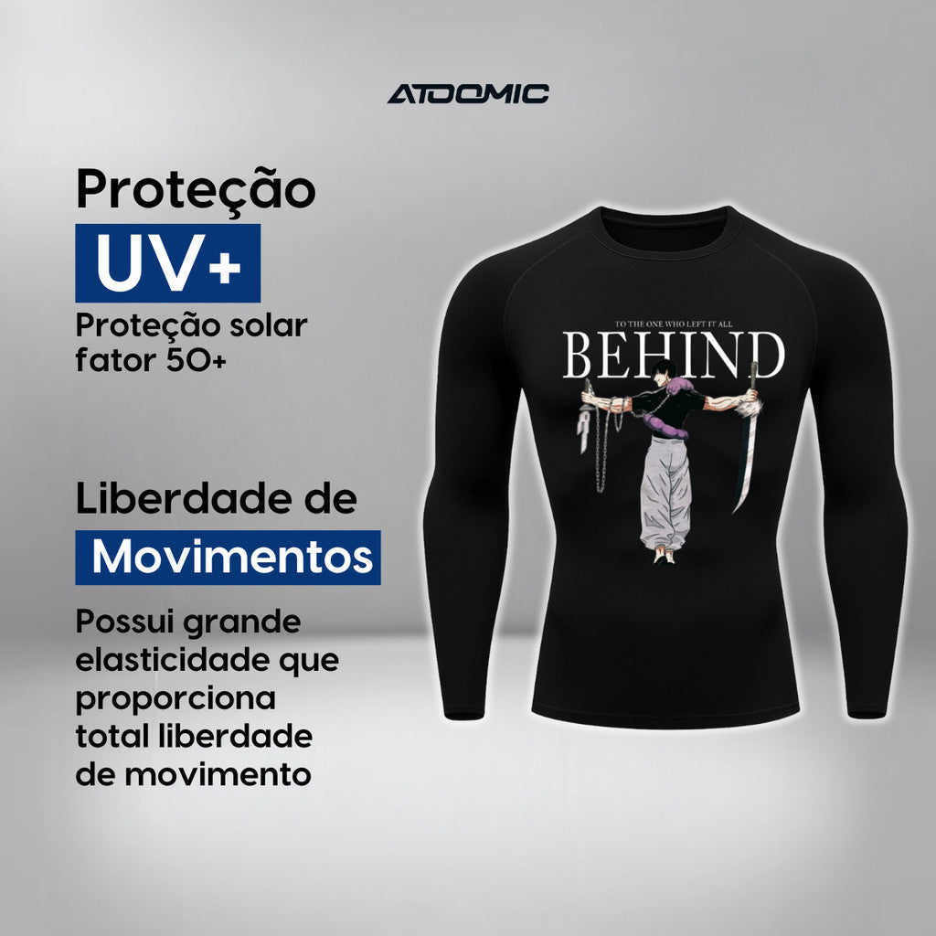 Camiseta Compressão Manga Longa Proteção UV Harry Potter Rash Guard